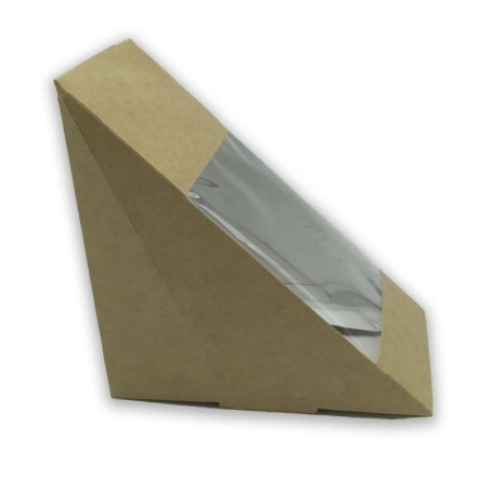 Envase sandwich kraft con ventana mediano 123 x 123 x 72 cm (50 und)(10)