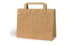 Bolsa Papel Kraft C/asa plana 26 + 14 x 30 (50 und) (5)