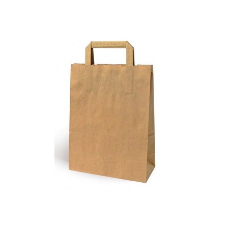 Bolsa Papel Kraft C/asa plana 26 + 14 x 30 (50 und) (5)