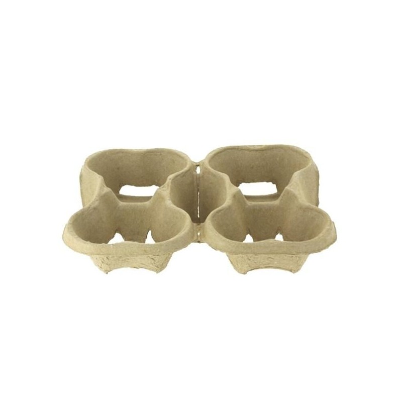 Portavasos divisible  2/4 und Fibra de papel. Para vasos 8,  12 y 16 onzas (80 uds) (2)