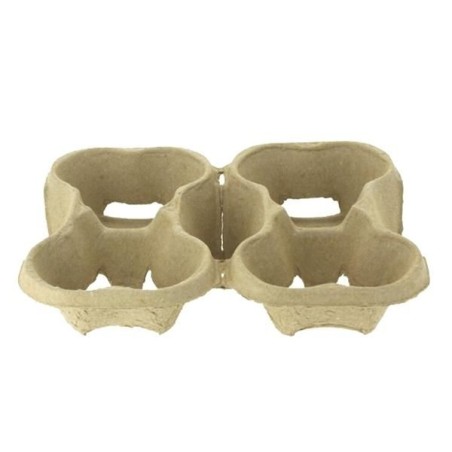 Portavasos divisible  2/4 und Fibra de papel. Para vasos 8,  12 y 16 onzas (80 uds) (2)