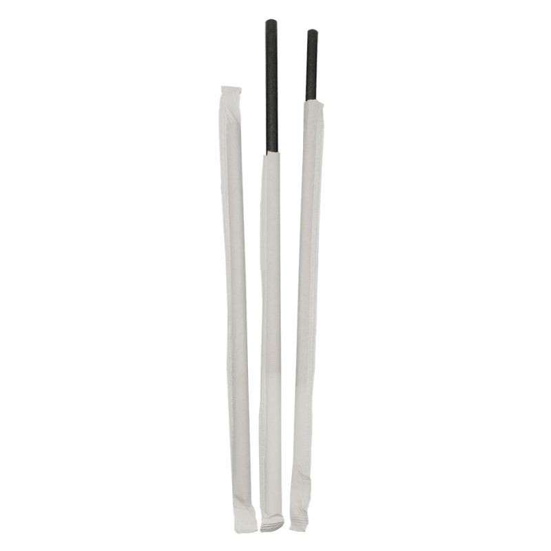 Cañita Papel Rígida Enfundada Negra 20 cm  D: 6mm (100 und)(35)