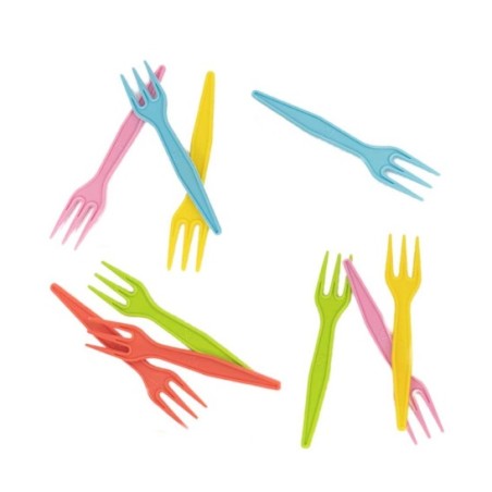 Mini Tenedor Maiz Colores 8.5 cm (500 uds)