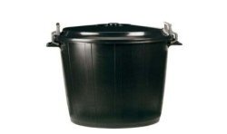 Cubo 100 lts negro con tapa