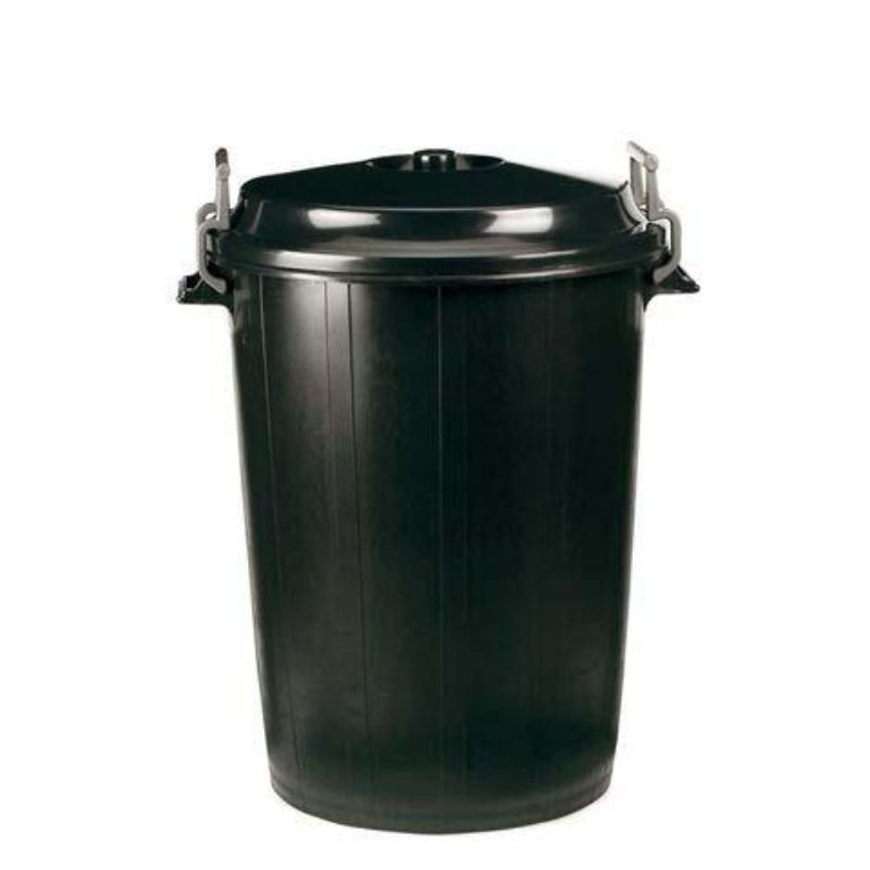 Cubo 100 lts negro con tapa