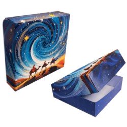 Caja Tarta / Roscón 32 x 32 x 8 cm Magic Blue (25 uds)