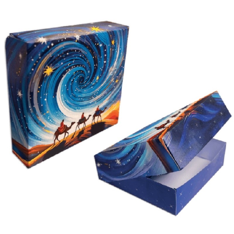 Caja Tarta / Roscón 32 x 32 x 8 cm Magic Blue (25 uds)