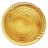 Plato cartón estriado 32 cm ORO (50 uds)