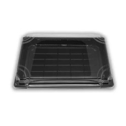 Envase Sushi PS 217 x 138 x 23 + Tapa PS Transparente Antivaho 219 x 140 x 33 mm (500 uds)