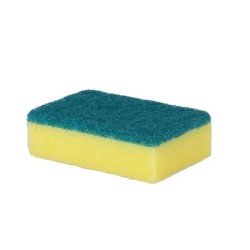 Estropajo fibra verde + esponja (6 und)