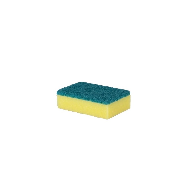 Estropajo fibra verde + esponja (6 und)