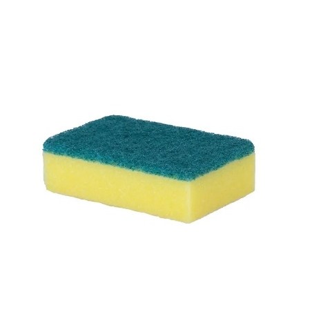 Estropajo fibra verde + esponja (6 und)