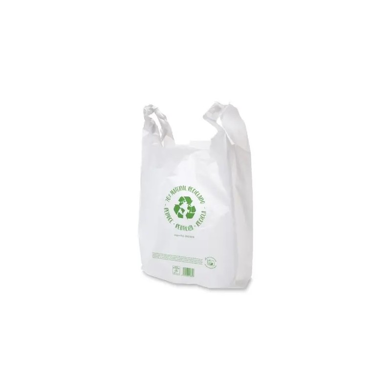 Bolsa Asa 50 x 60 Blanco  Rec 70% Mat. Reciclado G200 (100 uds)(5)
